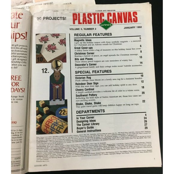 Plastic Canvas Corner Magazine Lot of 4 Crafts Projects - Picture 8 of 9
